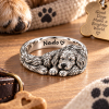 Personalized Dog Photo Ring – Custom 3D Sculpted 925 Sterling Silver Sleeping Pet Ring with Engraved Name