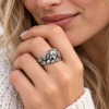 Personalized Dog Photo Ring – Custom 3D Sculpted 925 Sterling Silver Sleeping Pet Ring with Engraved Name
