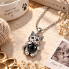 Personalized Pet Photo Projection Pendant – Custom Picture 925 Sterling Silver 3D Carved 925 Sterling Silver Pet Hugging Projection Stone