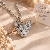 Personalized 925 Sterling Silver 3D Relief Pet Head Charm Necklace Custom Dog Cat Portrait Pendant Gift For Pet Lovers