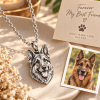 Personalized 3D Embossed Dog Head Photo Necklace Custom 925 Sterling Silver German Shepherd Pendant Unique Pet Owner Gift