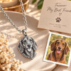 Personalized 3D Embossed Dog Head Photo Necklace Custom 925 Sterling Silver Dachshund Pendant Unique Pet Owner Gift