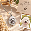 Personalized 3D Embossed Dog Head Photo Necklace Custom 925 Sterling Silver Poodle Pendant Unique Pet Owner Gift