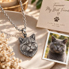 Personalized 3D Embossed Cat Head Photo Necklace Custom 925 Sterling Silver British Shorthair Pendant Unique Pet Owner Gift