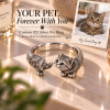 Custom 3D Relief Pet Photo Ring Personalized 925 Sterling Silver Wrap Mixed-breed cat Ring Gift for Cat Mom