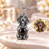 Personalized 3D Embossed Dachshund Photo Projection Necklace Custom 925 Sterling Silver Pet Pendant Gift for Dog Mom