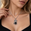 Personalized Pet Photo Projection Pendant – Custom Picture 925 Sterling Silver 3D Carved 925 Sterling Silver Pet Hugging Projection Stone