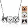 Personalized 925 Sterling Silver 3D Relief Pet Head Charm Necklace Custom  1 To 5 Pet Portrait Pendant Gifts For Pet Owners