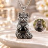 Personalized 3D Embossed British Shorthair Photo Projection Necklace Custom 925 Sterling Silver Pet Pendant Gift for Cat Mom