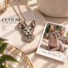 Personalized 3D Embossed Cat Head Photo Necklace Custom 925 Sterling Silver Sphynx Pendant Unique Pet Owner Gift
