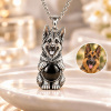 Personalized 3D Embossed German Shepherd Photo Projection Necklace Custom 925 Sterling Silver Pet Pendant Gift for Dog Mom