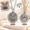 Personalized 3D Embossed British Shorthair Coin Photo Name Necklace Custom 925 Sterling Silver Pet Portrait Coin Necklace Gift for Cat Mom