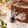 Personalized 3D Embossed Corgi Photo Projection Necklace Custom 925 Sterling Silver Pet Pendant Gift for Dog Mom