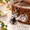 Personalized 3D Embossed Husky Photo Projection Necklace Custom 925 Sterling Silver Pet Pendant Gift for Dog Mom
