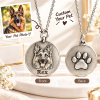 Personalized 3D Embossed German Shepherd Coin Photo Name Necklace Custom 925 Sterling Silver Pet Portrait Coin Necklace Gift for Dog Mom