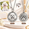 Personalized 3D Embossed Poodle Coin Photo Name Necklace Custom 925 Sterling Silver Pet Portrait Coin Necklace Gift for Dog Mom
