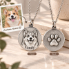 Personalized 3D Embossed Corgi Coin Photo Name Necklace Custom 925 Sterling Silver Pet Portrait Coin Necklace Gift for Dog Mom