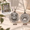 Personalized 3D Embossed Russian Blue Coin Photo Name Necklace Custom 925 Sterling Silver Pet Portrait Coin Necklace Gift for Cat Mom