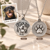 Personalized 3D Embossed Rottweiler Coin Photo Name Necklace Custom 925 Sterling Silver Pet Portrait Coin Necklace Gift for Dog Mom