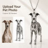 Personalized 925 Sterling Silver 3D Pet Photo Pendant Custom Full Body Greyhound Figure Necklace Gift For Pet Owners
