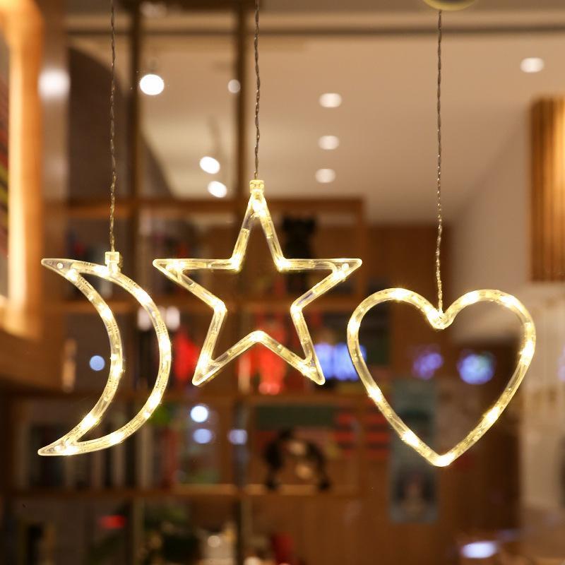 Christmas Wall Window Glass Led Lamp Christmas Gifts Sucker Decoration Pendant Chirstmas Tree Decor