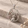 Personalized Pet Name Necklace Custom 3D Photo Necklace in Sculptural 925 Sterling Silver with Pet Portrait & Heart Gemstone Accents Sentimental Jewelry Gift for Pet Lovers - namenecklace