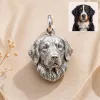 Custom 925 Sterling Silver 3D Pet Photo Portrait Pendant Sculpted Dog Cat Head Charm Memorial Gift For Her