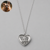 Personalized 925 Sterling Silver 3D Relief Heart Pet Head Portrait Pendant Custom Photo Charm Necklace Gift For Dog Moms