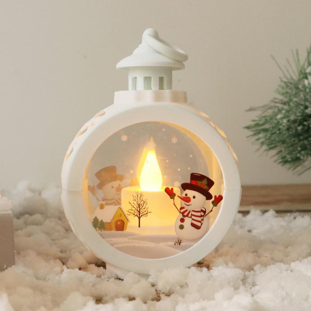 Christmas LED Candle Lights Christmas Gifts Round Christmas Chandeliers Portable Cross-border New Retro Window Ornaments