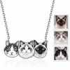 Personalized 925 Sterling Silver 3D Relief Pet Head Charm Necklace Custom  1 To 5 Pet Portrait Pendant Gifts For Pet Owners