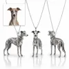 Exquisite S925 Sterling Silver 3D Pet Pendant Necklace, Highly Detailed Sculpted Dog & Cat Animal Charm Jewelry for Pet Owners