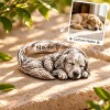 Custom 3D Embossed Sleeping Pet Ring Personalized 925 Sterling Silver Photo Golden Retriever Ring Dog Memorial Gift