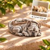 Custom 3D Embossed Sleeping Pet Ring Personalized 925 Sterling Silver Photo French Bulldog Ring Dog Memorial Gift