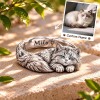Custom 3D Embossed Sleeping Pet Ring Personalized 925 Sterling Silver Photo Ragdoll Ring Cat Memorial Gift