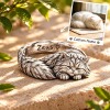 Custom 3D Embossed Sleeping Pet Ring Personalized 925 Sterling Silver Photo Persian Ring Cat Memorial Gift