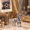 Personalized 3D Dog Photo Necklace Custom 925 Sterling Silver Rottweiler Pendant Jewelry Gift for Dog Mom