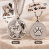 Personalized 925 Sterling Silver 3D Relief Pet Photo Coin Necklace Custom  Pet Portrait Coin Medallion Gift For Pet Lovers