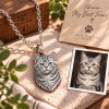 Personalized 3D Embossed Cat Head Photo Necklace Custom 925 Sterling Silver American Shorthair Pendant Unique Pet Owner Gift