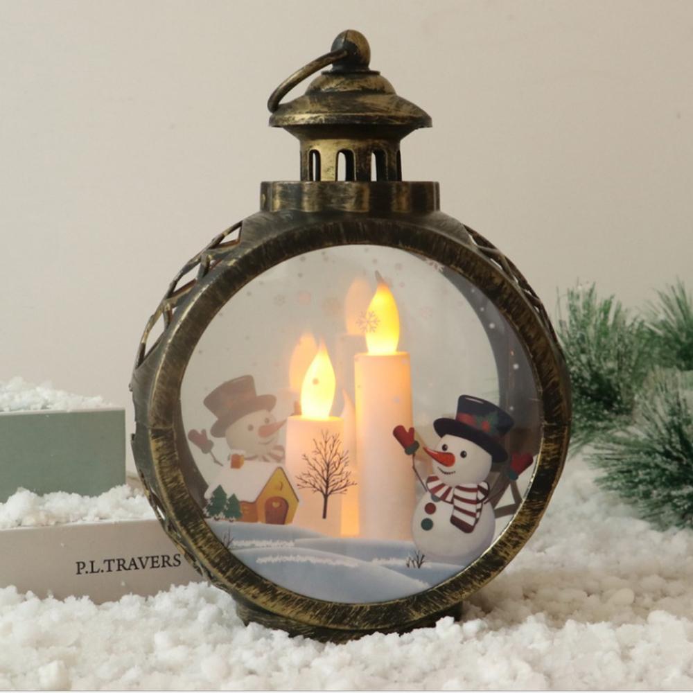 Christmas LED Candle Lights Christmas Gifts Round Christmas Chandeliers Portable Cross-border New Retro Window Ornaments