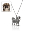 Personalized S925 Sterling Silver 3D Pet Pendant Necklace, Custom Photo to 3D Sculpted Dog & Cat Jewelry, Golden Retriever Memorial Gift for Pet Mom - namenecklace