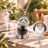 Personalized 3D Embossed Ragdoll Photo Projection Necklace Custom 925 Sterling Silver Pet Pendant Gift for Cat Mom