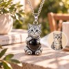 Personalized 3D Embossed American Shorthair Photo Projection Necklace Custom 925 Sterling Silver Pet Pendant Gift for Cat Mom