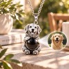 Personalized 3D Embossed Golden Retriever Photo Projection Necklace Custom 925 Sterling Silver Pet Pendant Gift for Dog Mom