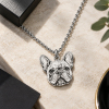 Personalized 925 Sterling Silver 3D Relief Pet Head Charm Necklace Custom Dog Cat Portrait Pendant Gift For Pet Lovers