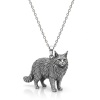 Exquisite S925 Sterling Silver 3D Pet Pendant Necklace, Highly Detailed Sculpted Dog & Cat Animal Charm Jewelry for Pet Owners - namenecklace