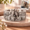 Personalized S925 Sterling Silver 3D Sculpted Maine Coon Ring Custom Photo Pet Relief Ring Unique Pet Memorial Jewelry Gift for Cat Mom
