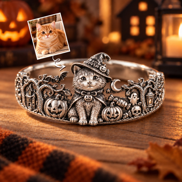 Personalized S925 Sterling Silver 3D Pet Ring, Custom Photo to 3D Sculpted Dog & Cat Animal Ring, Plain Band Unique Pet Mom Keepsake Jewelry - namenecklace