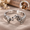 Personalized Pet Photo Wrap Ring – Custom 3D Carved 925 Sterling Silver Dog Ring