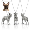 Personalized S925 Sterling Silver 3D Pet Pendant Necklace, Custom Photo to 3D Sculpted Dog & Cat Jewelry, French Bulldog Memorial Gift for Pet Mom