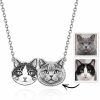 Personalized 925 Sterling Silver 3D Relief Pet Head Charm Necklace Custom  1 To 5 Pet Portrait Pendant Gifts For Pet Owners